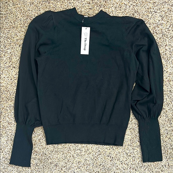 The Drop Sweaters - NWT! The Drop | Black Balloon Sleeve “Vivienne” Sweater | XS